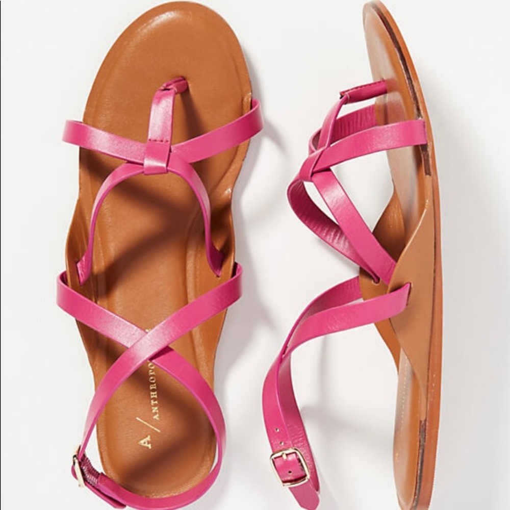 Leather-Anthropologie gladiator sandals: ELEVATED GLADIA.These will fly…NEW